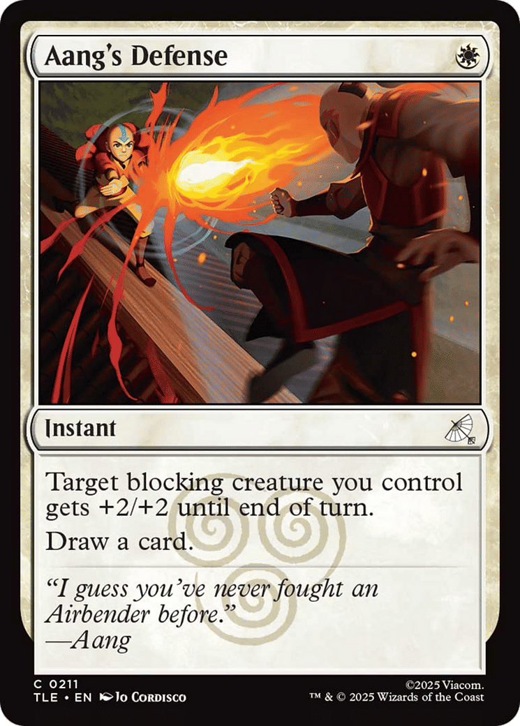 Aang's Defense — Avatar: The Last Airbender Eternal — Magic: The Gathering