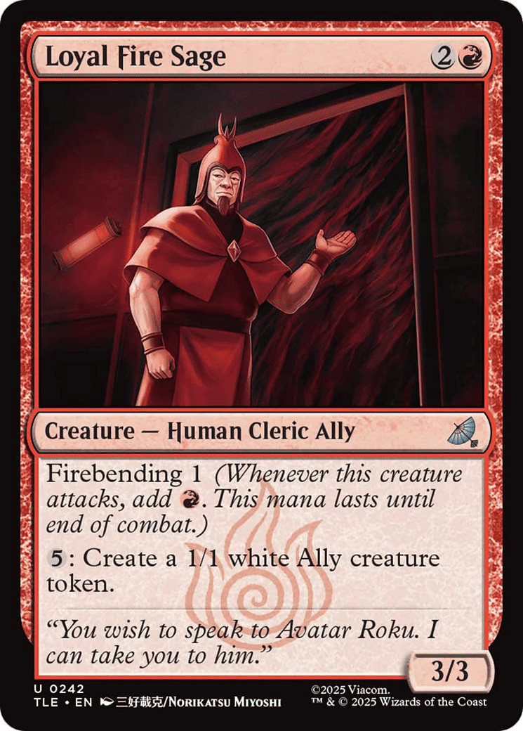Loyal Fire Sage — Avatar: The Last Airbender Eternal — Magic: The Gathering