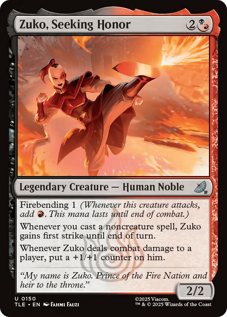 Zuko, Seeking Honor — Avatar: The Last Airbender Eternal — Magic: The Gathering
