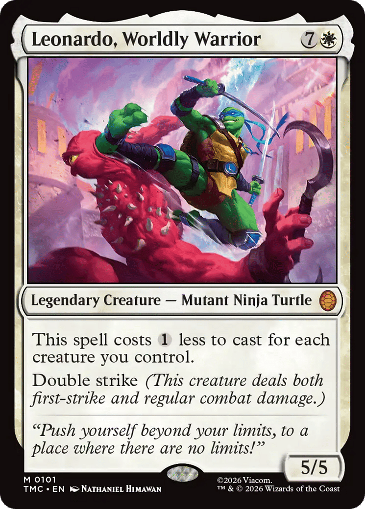 Leonardo, Worldly Warrior from Teenage Mutant Ninja Turtles Eternal - Magic: The Gathering