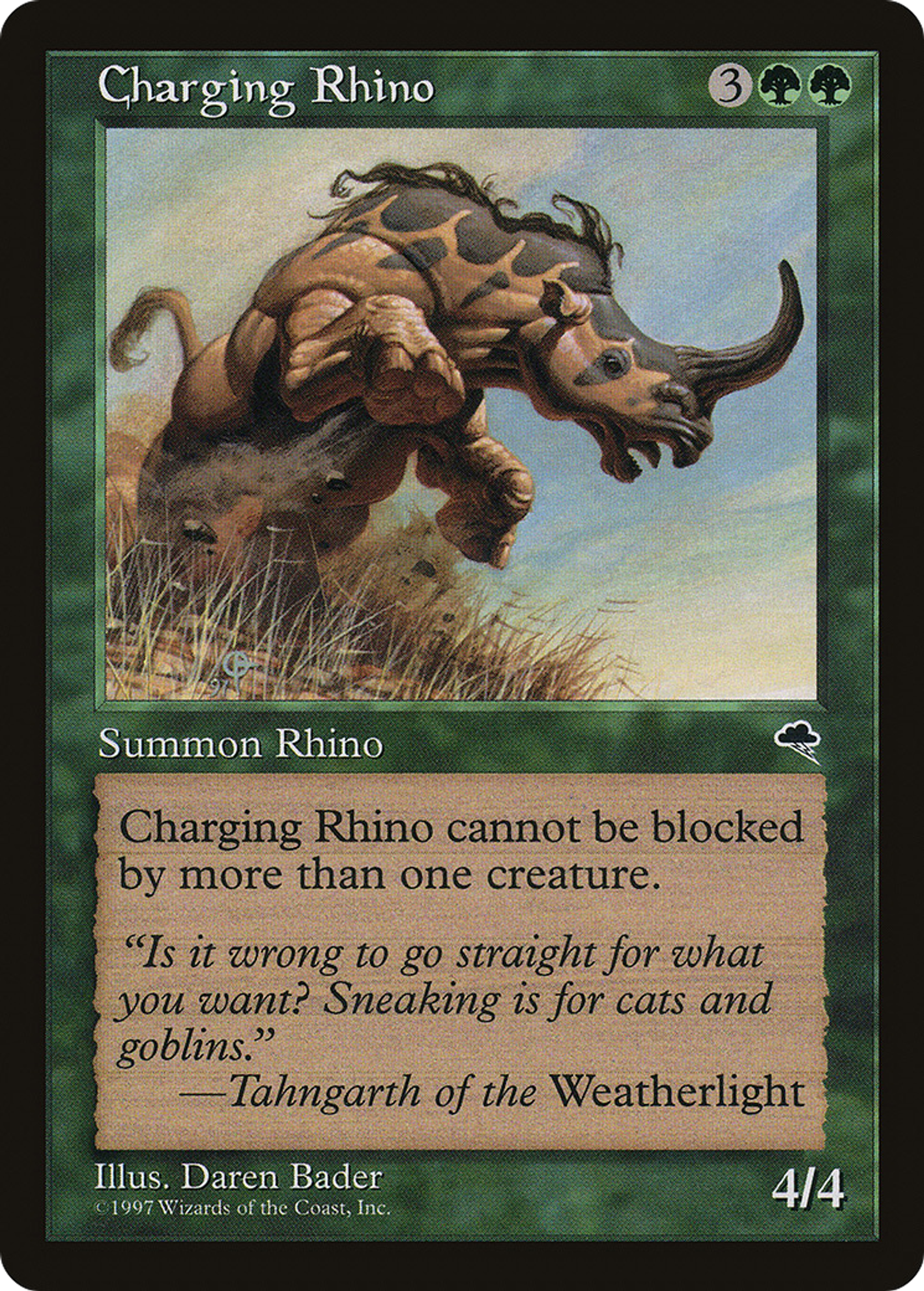 Charging Rhino — Tempest — Magic: The Gathering