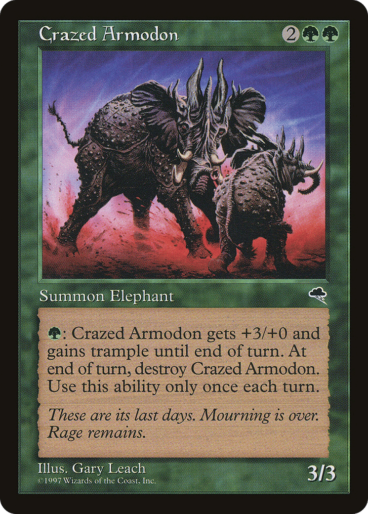 Crazed Armodon — Tempest — Magic: The Gathering
