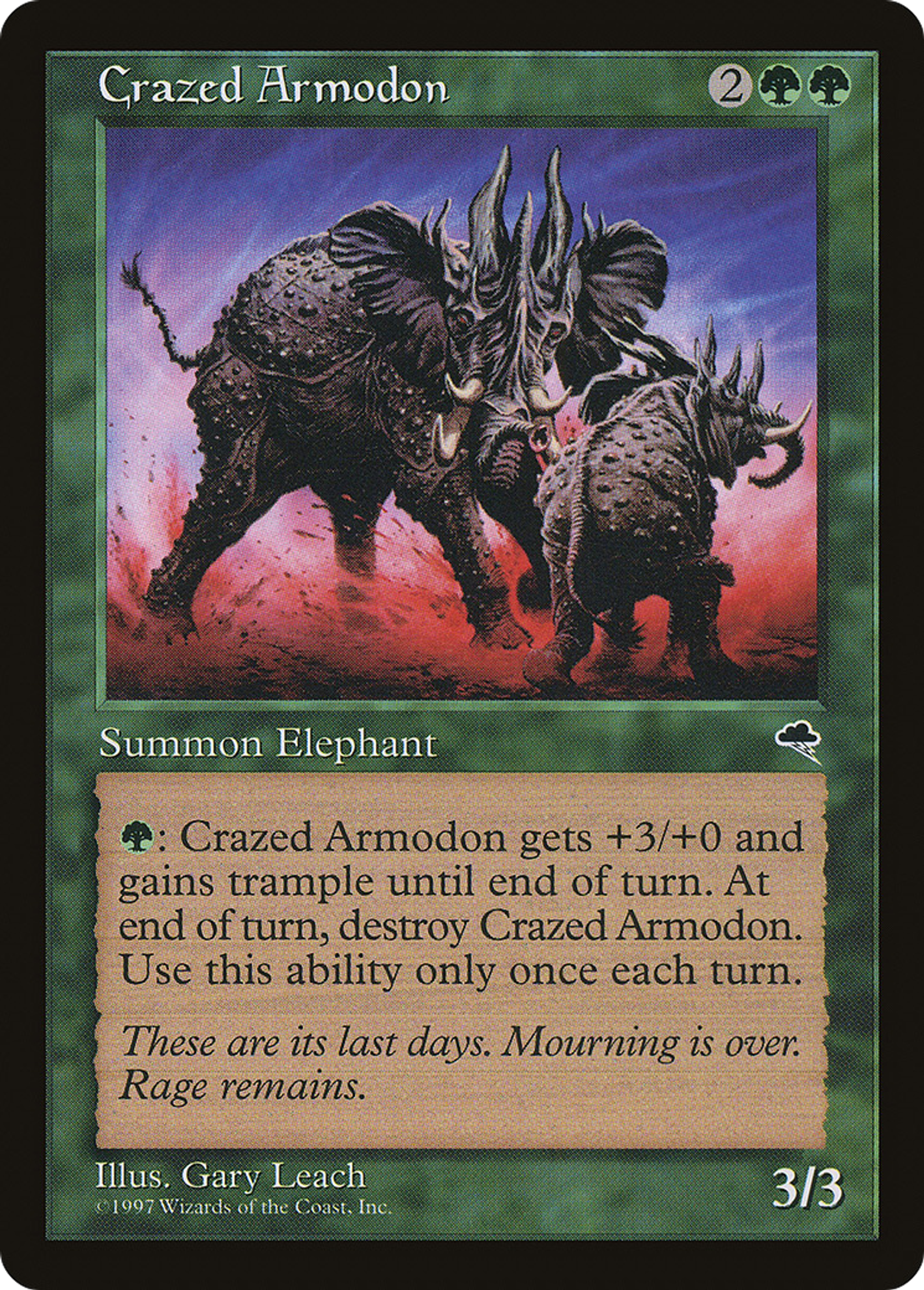 Crazed Armodon — Tempest — Magic: The Gathering