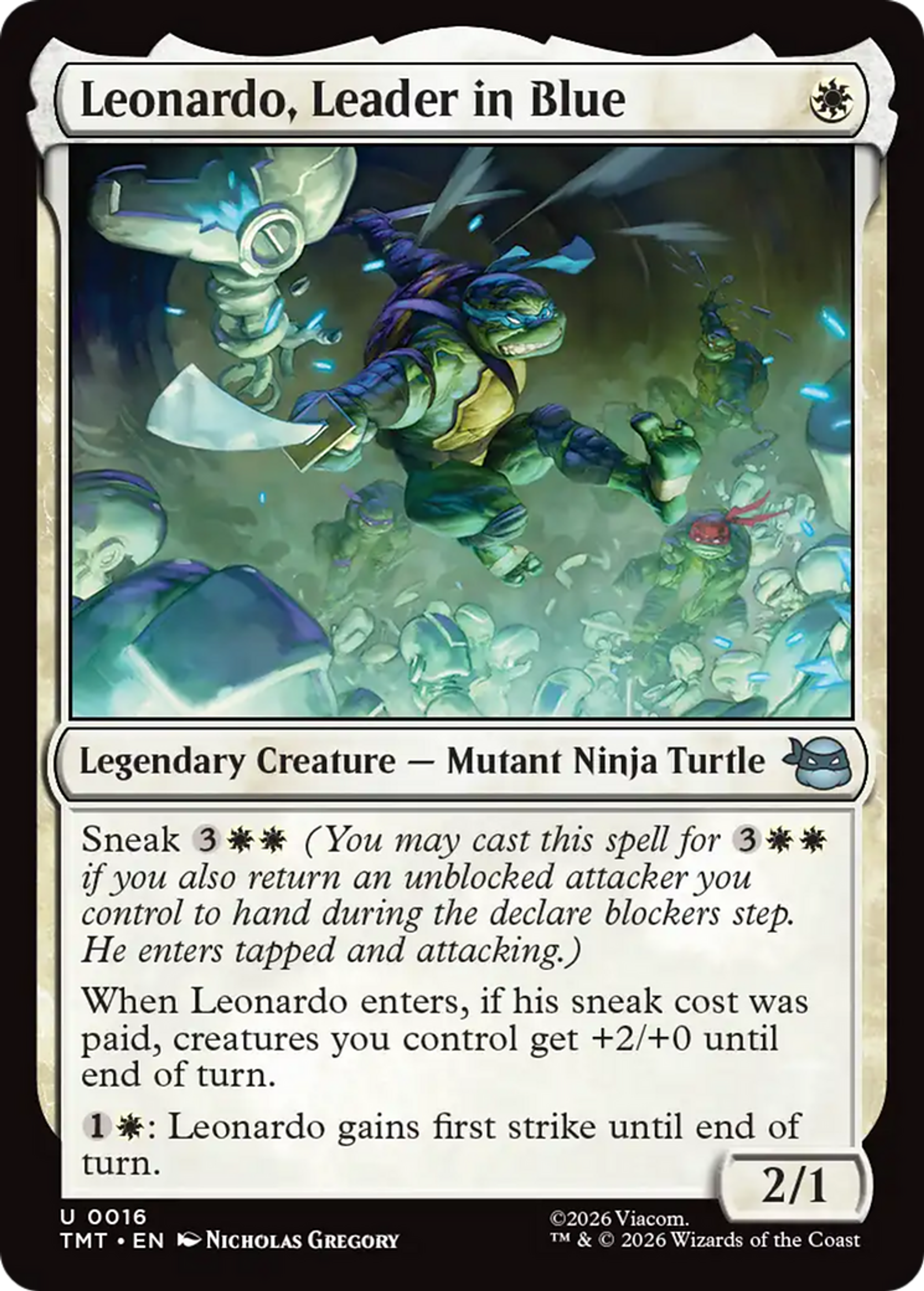 Leonardo, Leader in Blue — Teenage Mutant Ninja Turtles — Magic: The Gathering