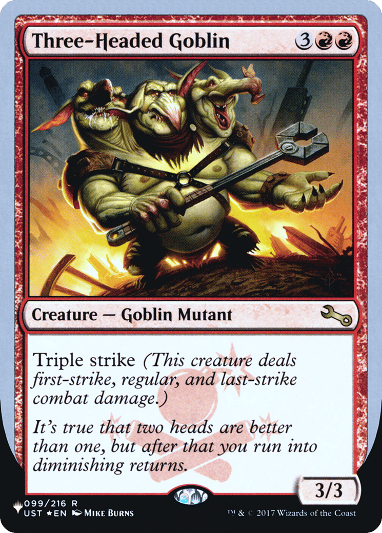 Three-Headed Goblin — The List (Unfinity Foil Edition) — Magic: The Gathering