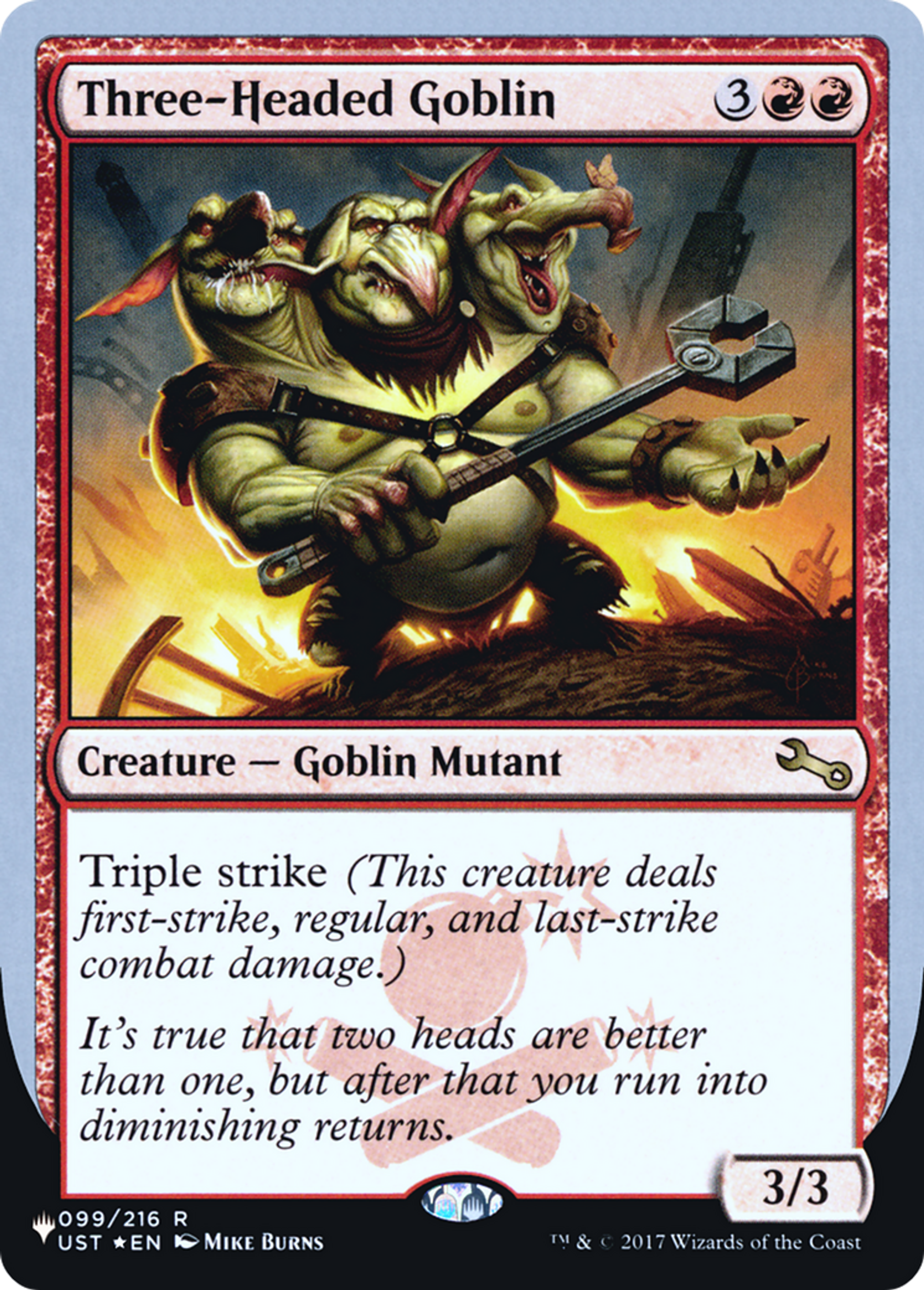Three-Headed Goblin — The List (Unfinity Foil Edition) — Magic: The Gathering