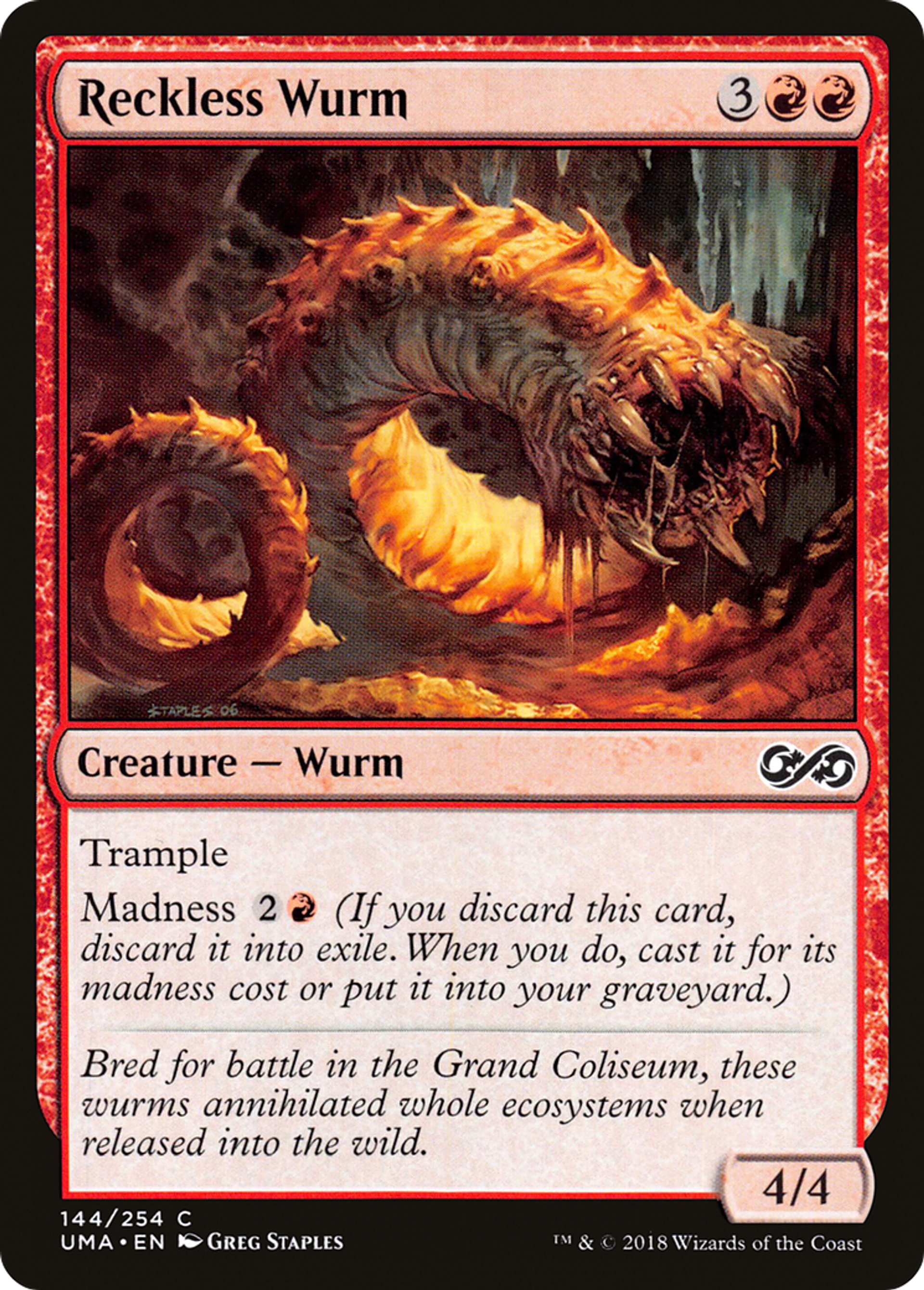 Reckless Wurm — Ultimate Masters — Magic: The Gathering