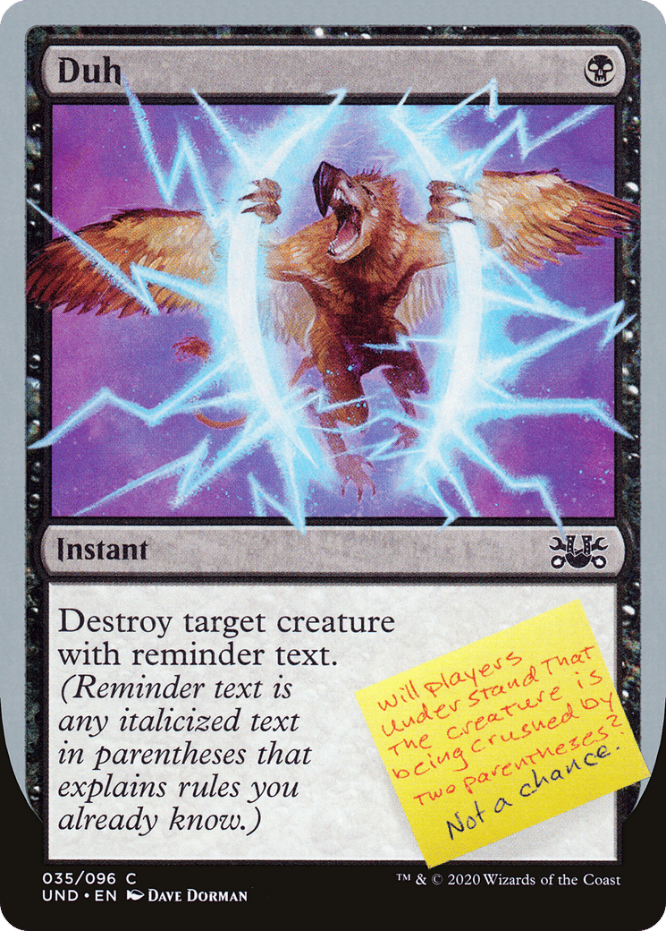 Duh — Unsanctioned — Magic: The Gathering