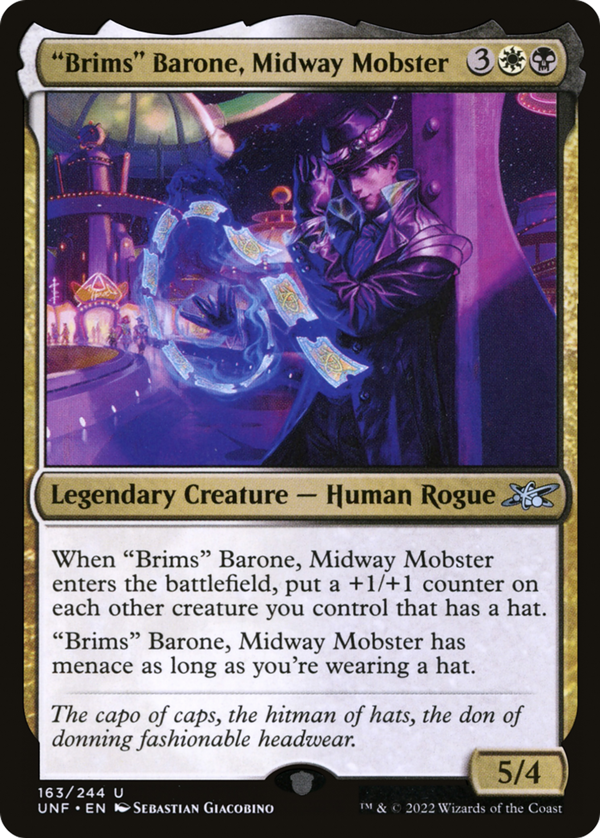 "Brims" Barone, Midway Mobster — Unfinity — Magic: The Gathering
