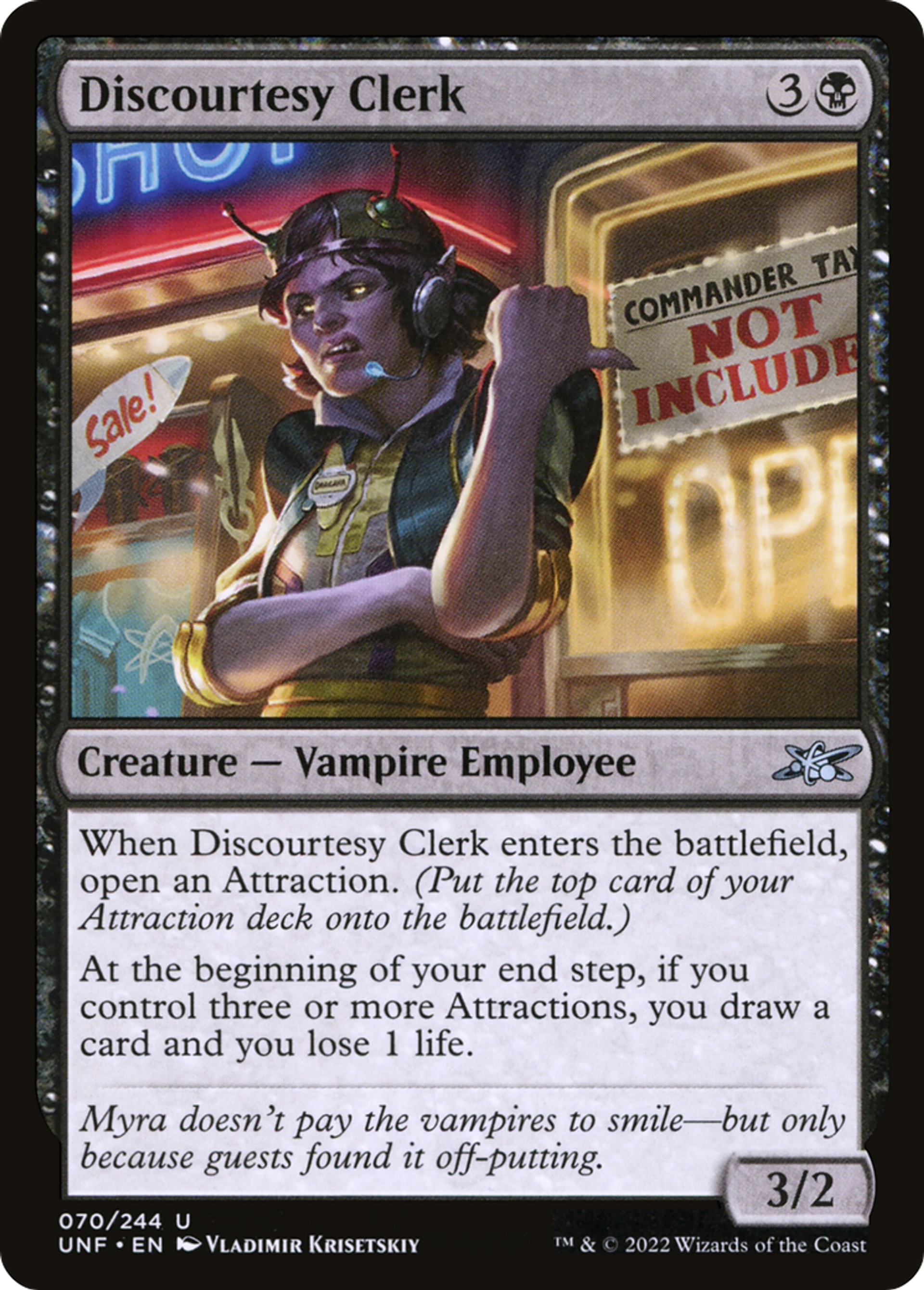 Discourtesy Clerk — Unfinity — Magic: The Gathering
