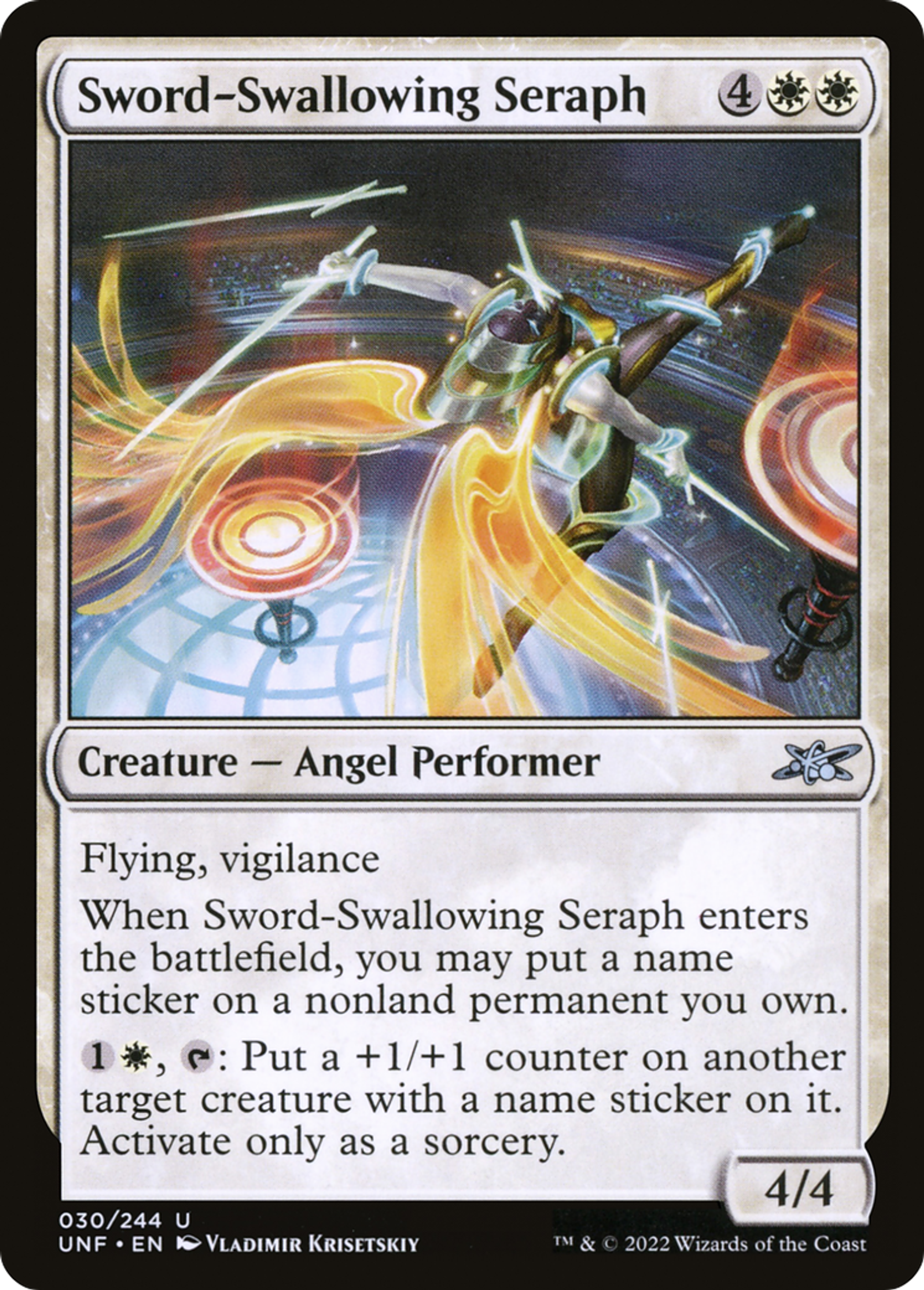 Sword-Swallowing Seraph — Unfinity — Magic: The Gathering