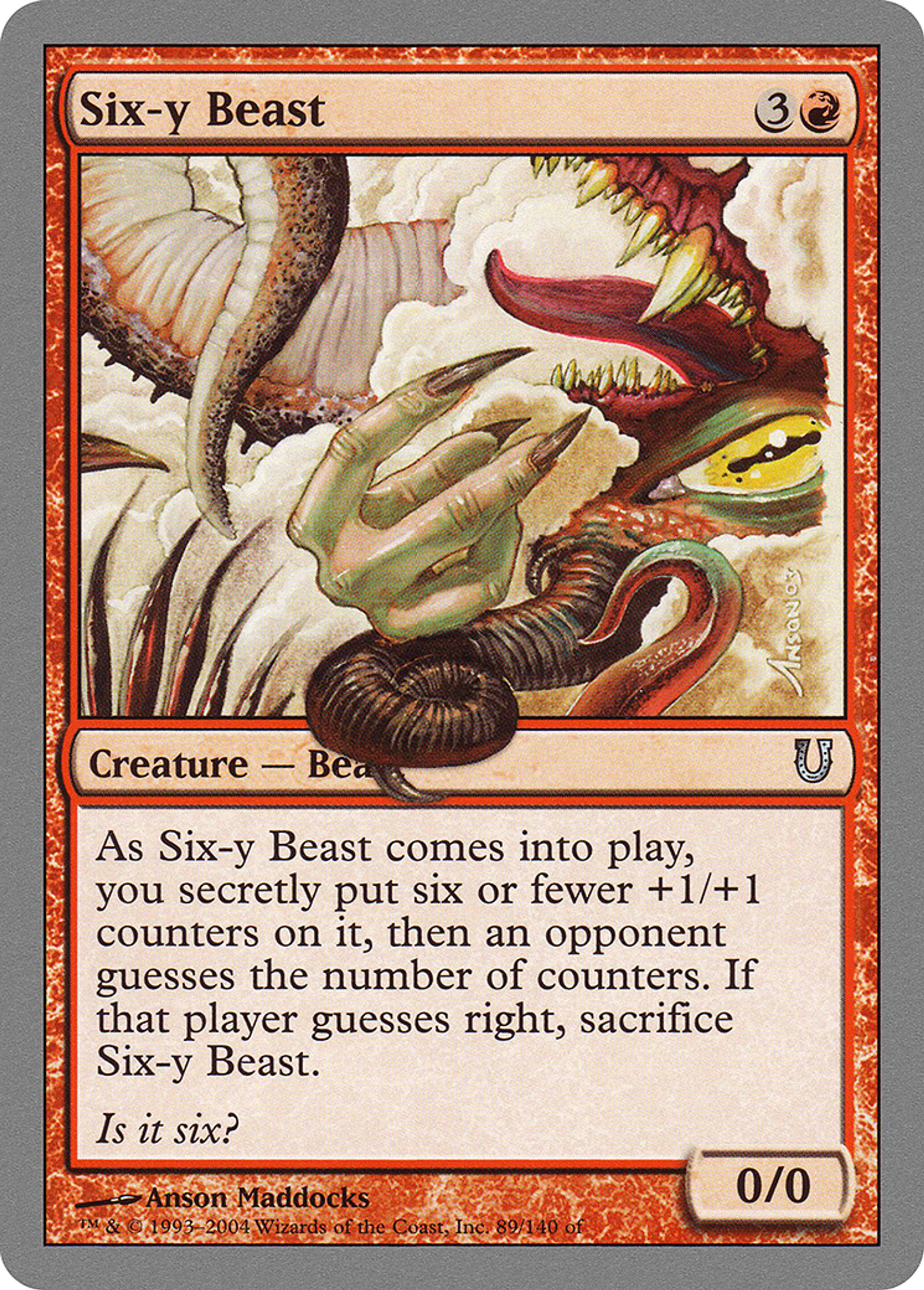 Six-y Beast — Unhinged — Magic: The Gathering