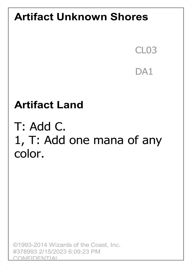 Artifact Unknown Shores — Unknown Event — Magic: The Gathering