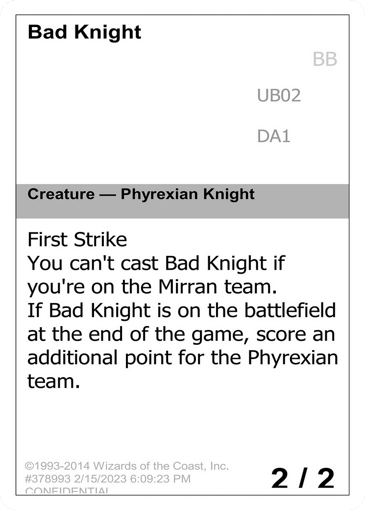 Bad Knight — Unknown Event — Magic: The Gathering