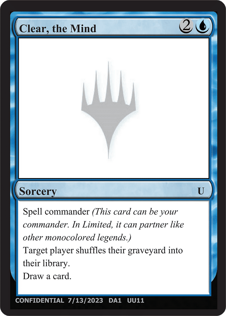 Clear, the Mind — Unknown Event — Magic: The Gathering