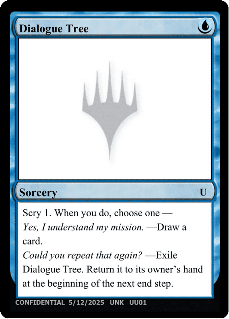 Dialogue Tree — Unknown Event — Magic: The Gathering