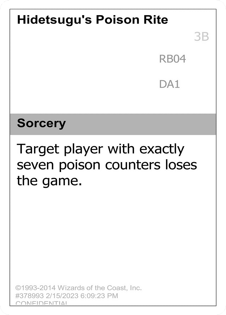 Hidetsugu's Poison Rite — Unknown Event — Magic: The Gathering