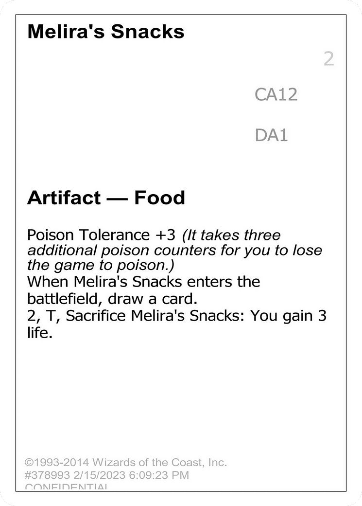 Melira's Snacks — Unknown Event — Magic: The Gathering
