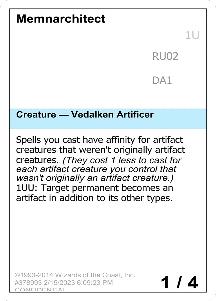 Memnarchitect — Unknown Event — Magic: The Gathering