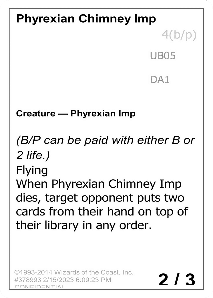 Phyrexian Chimney Imp — Unknown Event — Magic: The Gathering