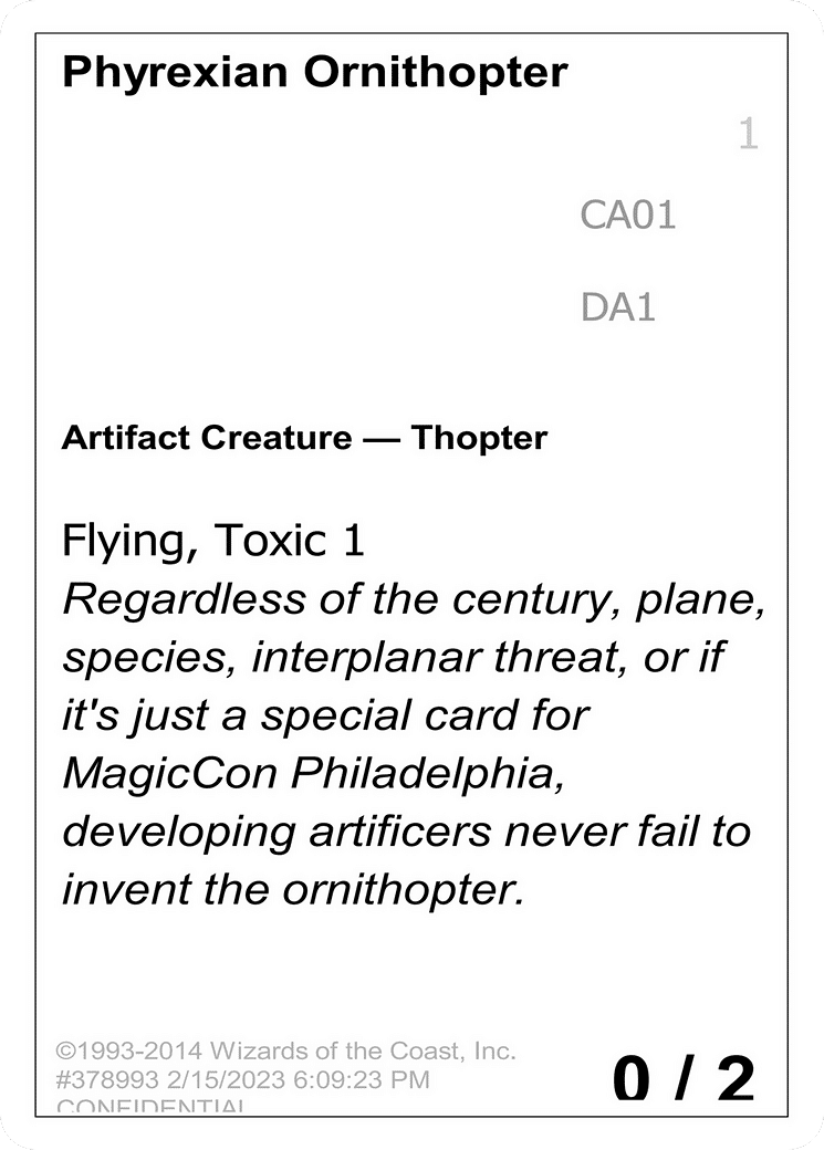 Phyrexian Ornithopter — Unknown Event — Magic: The Gathering