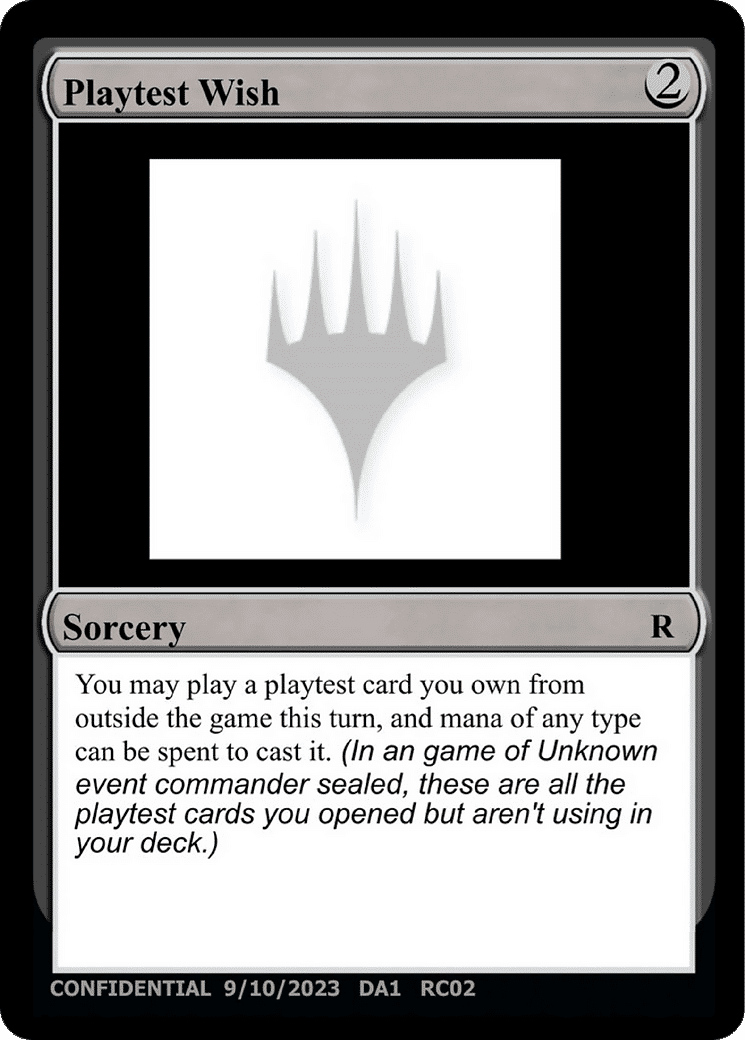 Playtest Wish — Unknown Event — Magic: The Gathering