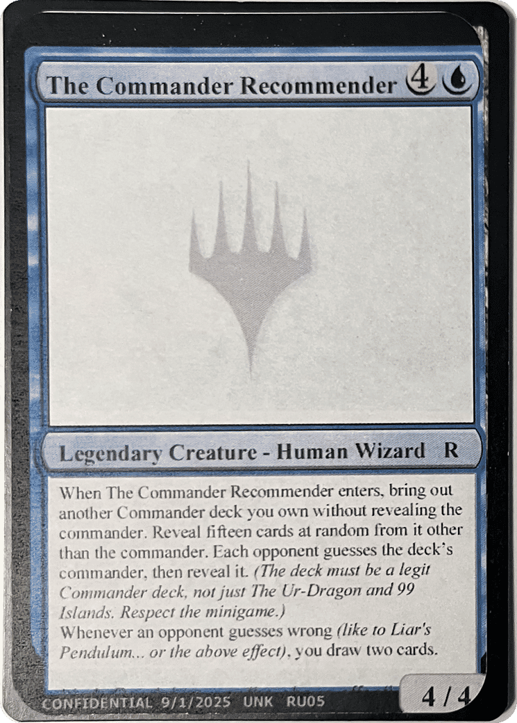 The Commander Recommender — Unknown Event — Magic: The Gathering