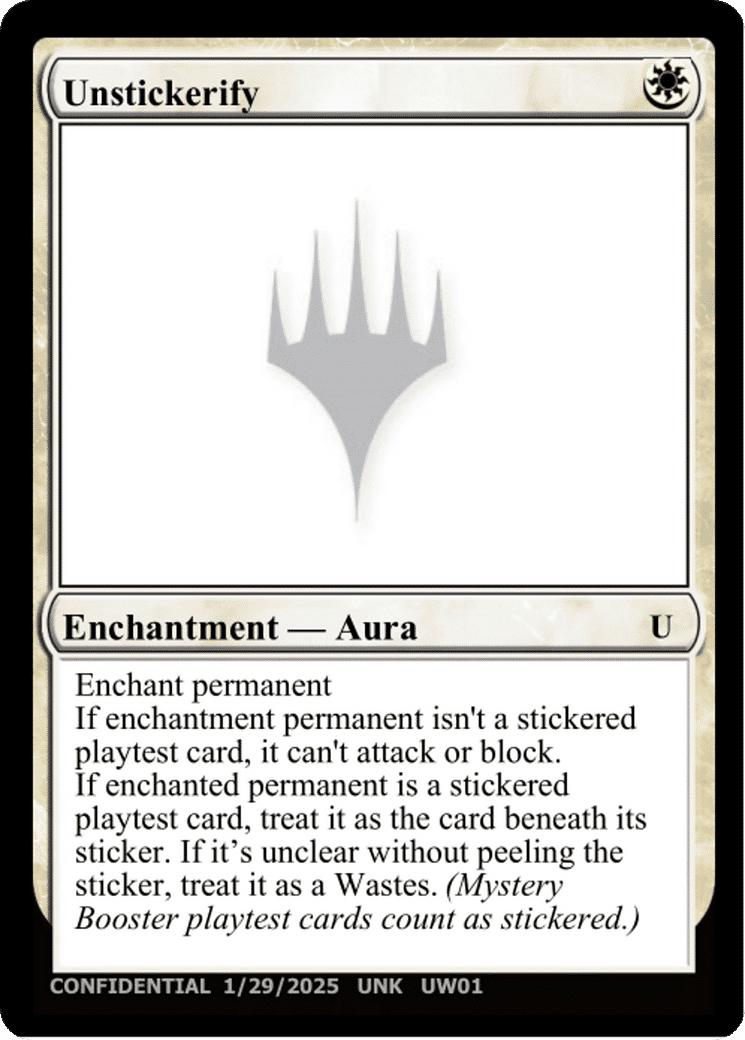Unstickerify — Unknown Event — Magic: The Gathering