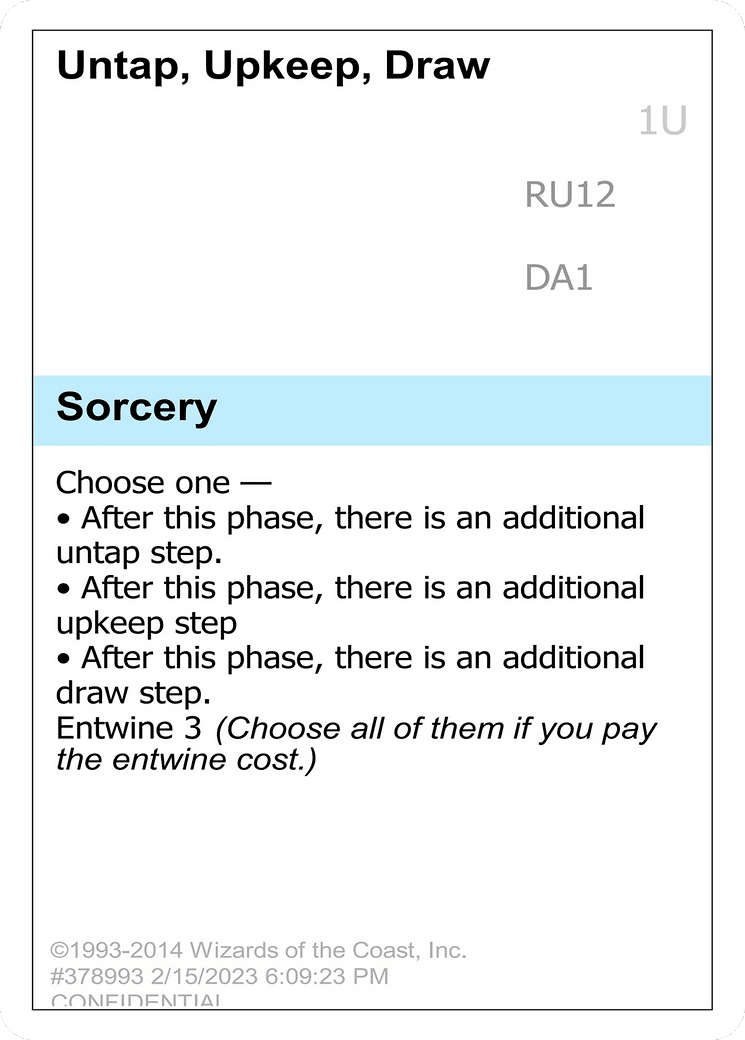 Untap, Upkeep, Draw — Unknown Event — Magic: The Gathering