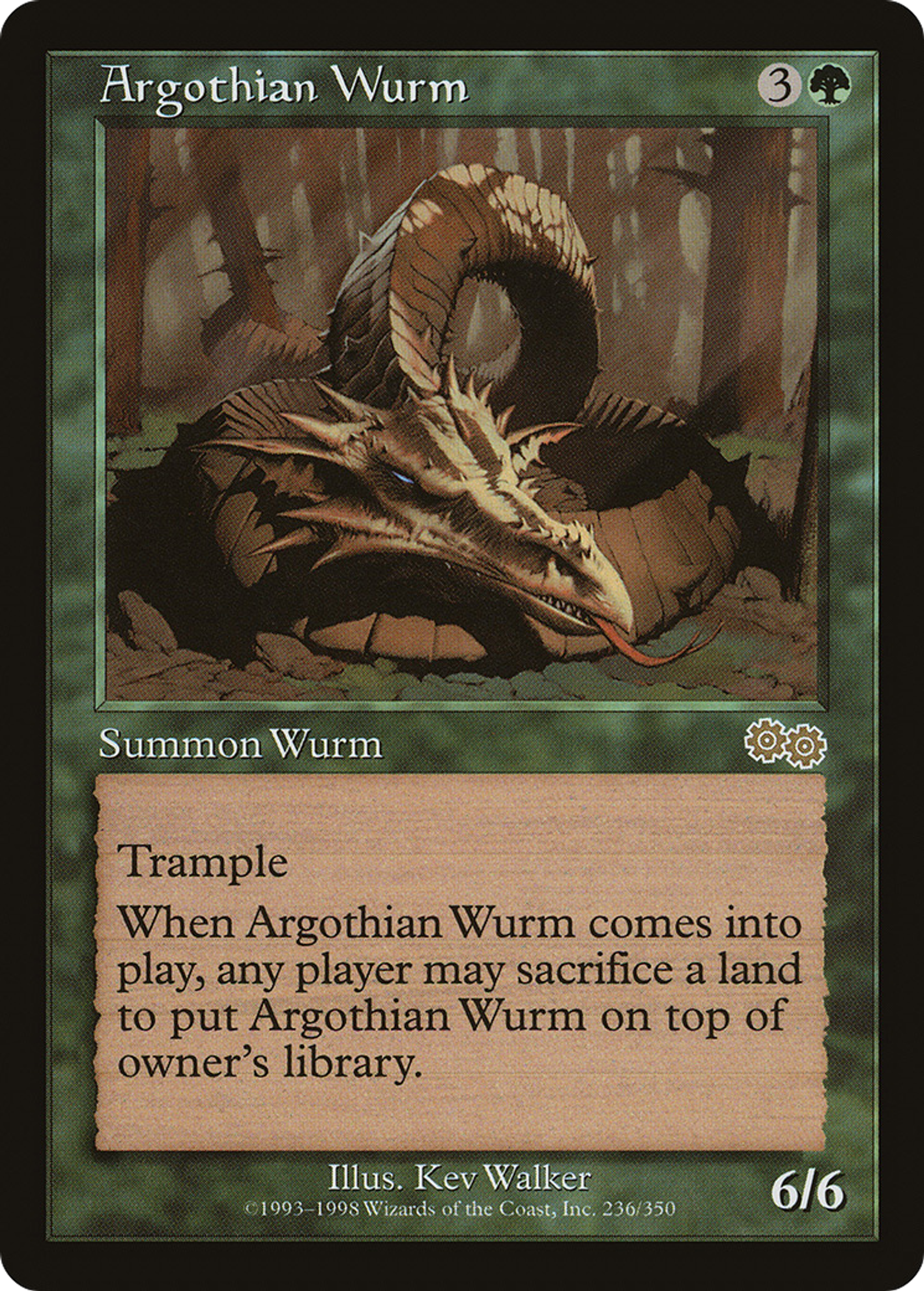 Argothian Wurm — Urza's Saga — Magic: The Gathering