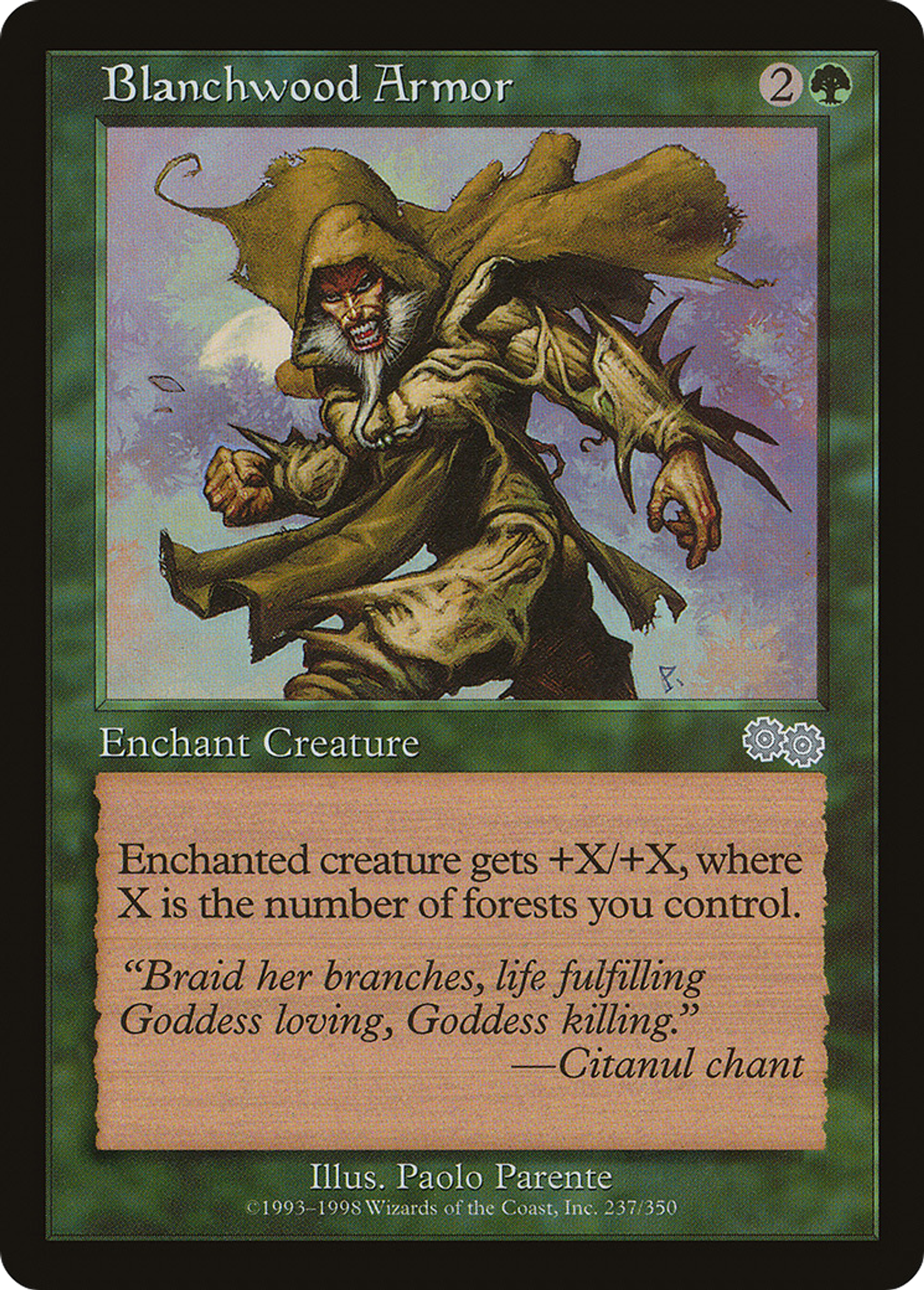 Blanchwood Armor — Urza's Saga — Magic: The Gathering
