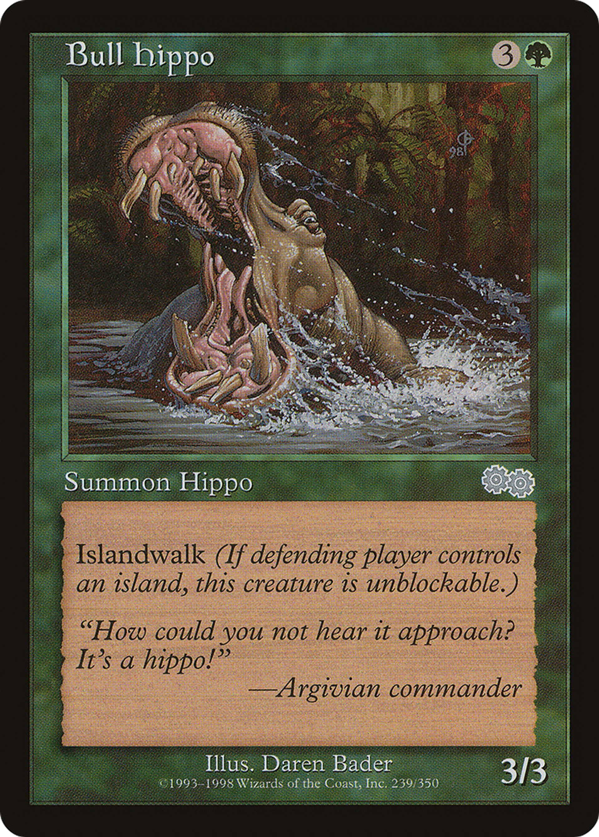 Hippopotame mâle — Urza's Saga — Magic: The Gathering