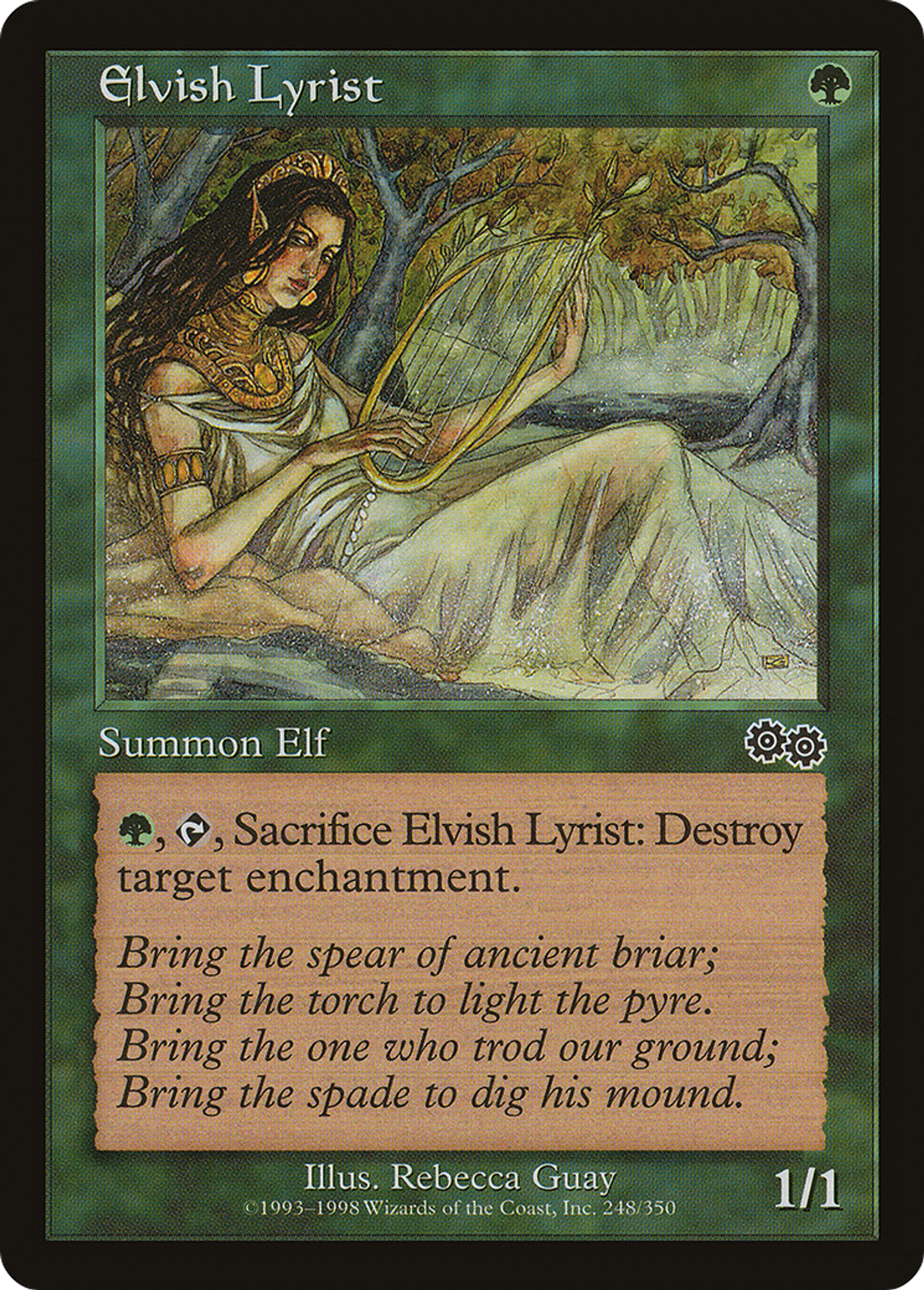 Elvish Lyrist — Urza's Saga — Magic: The Gathering