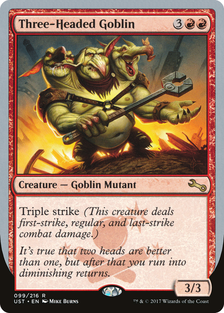 Three-Headed Goblin — Unstable — Magic: The Gathering