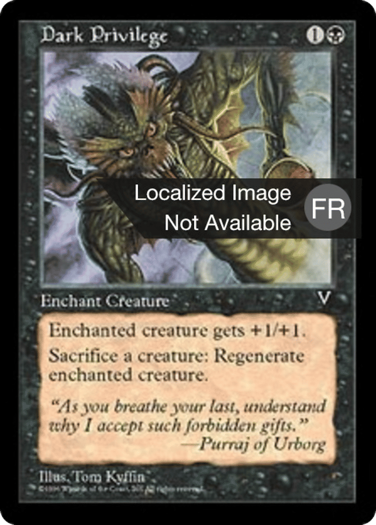 Sombre privilège — Visions — Magic: The Gathering