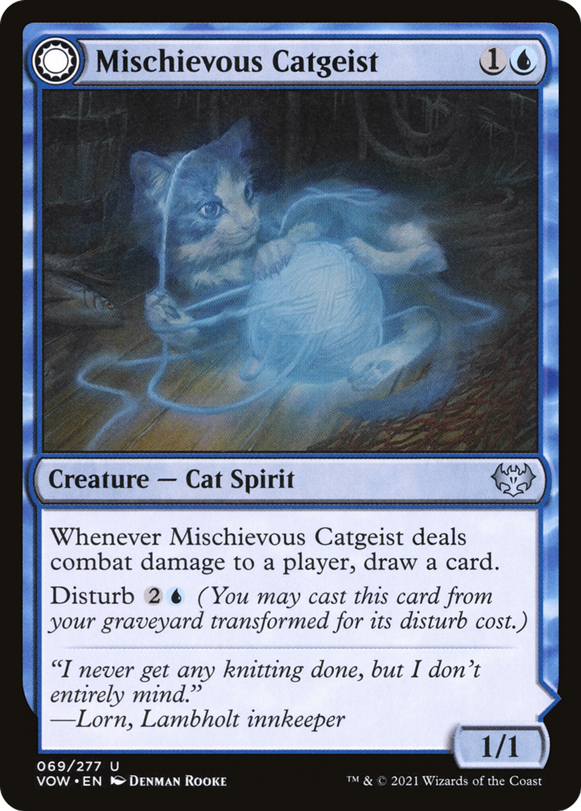 Mischievous Catgeist // Catlike Curiosity — Innistrad: Crimson Vow — Magic: The Gathering