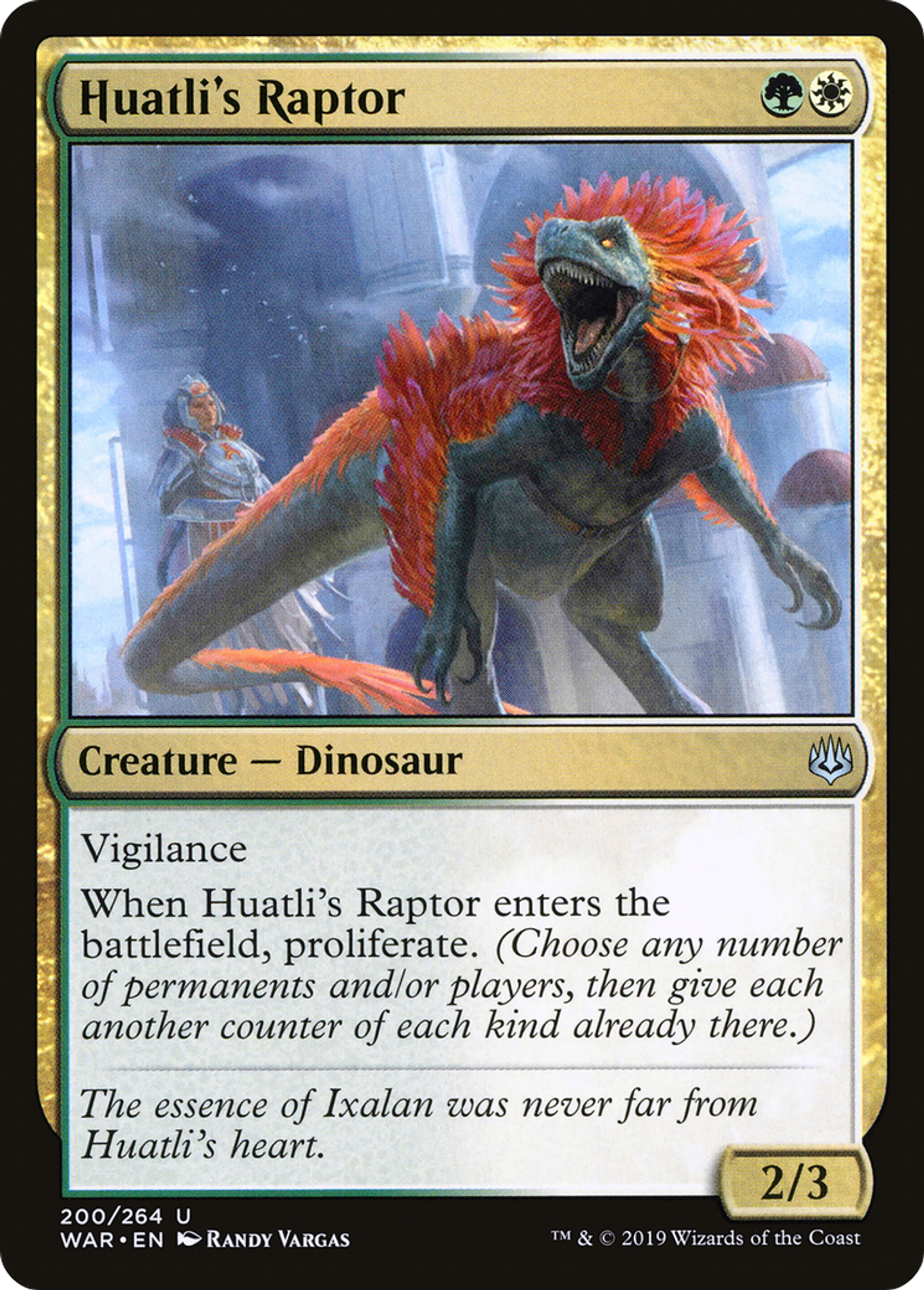 Huatli's Raptor — War of the Spark — Magic: The Gathering