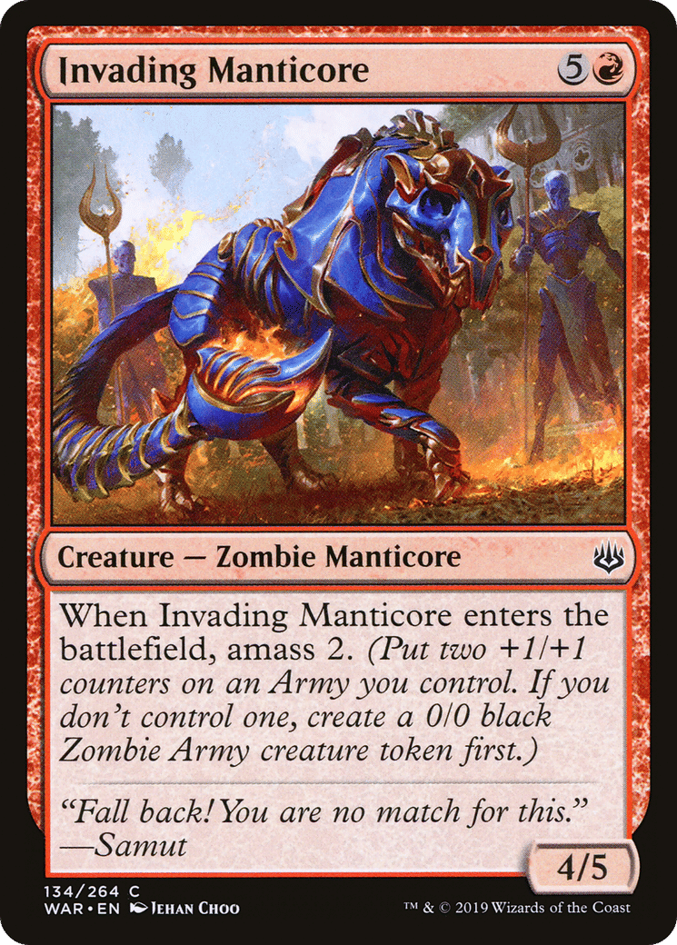 Invading Manticore — War of the Spark — Magic: The Gathering