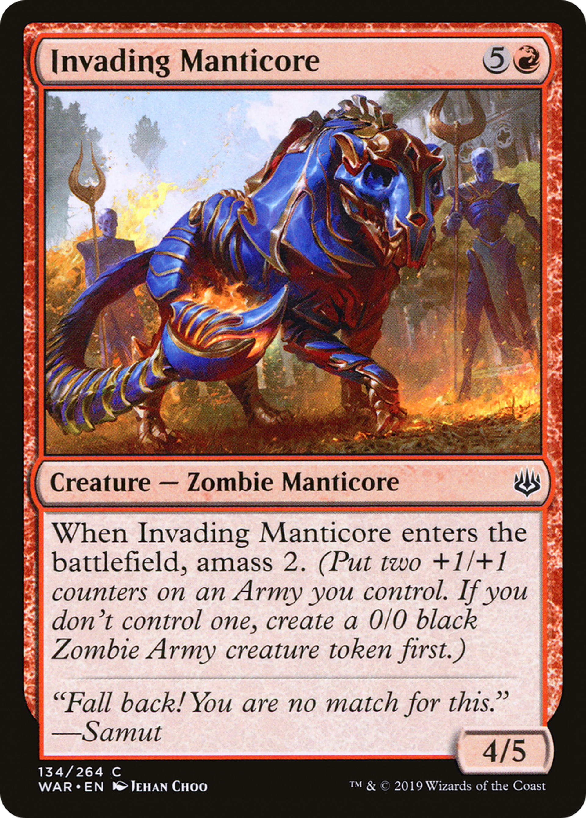 Invading Manticore — War of the Spark — Magic: The Gathering