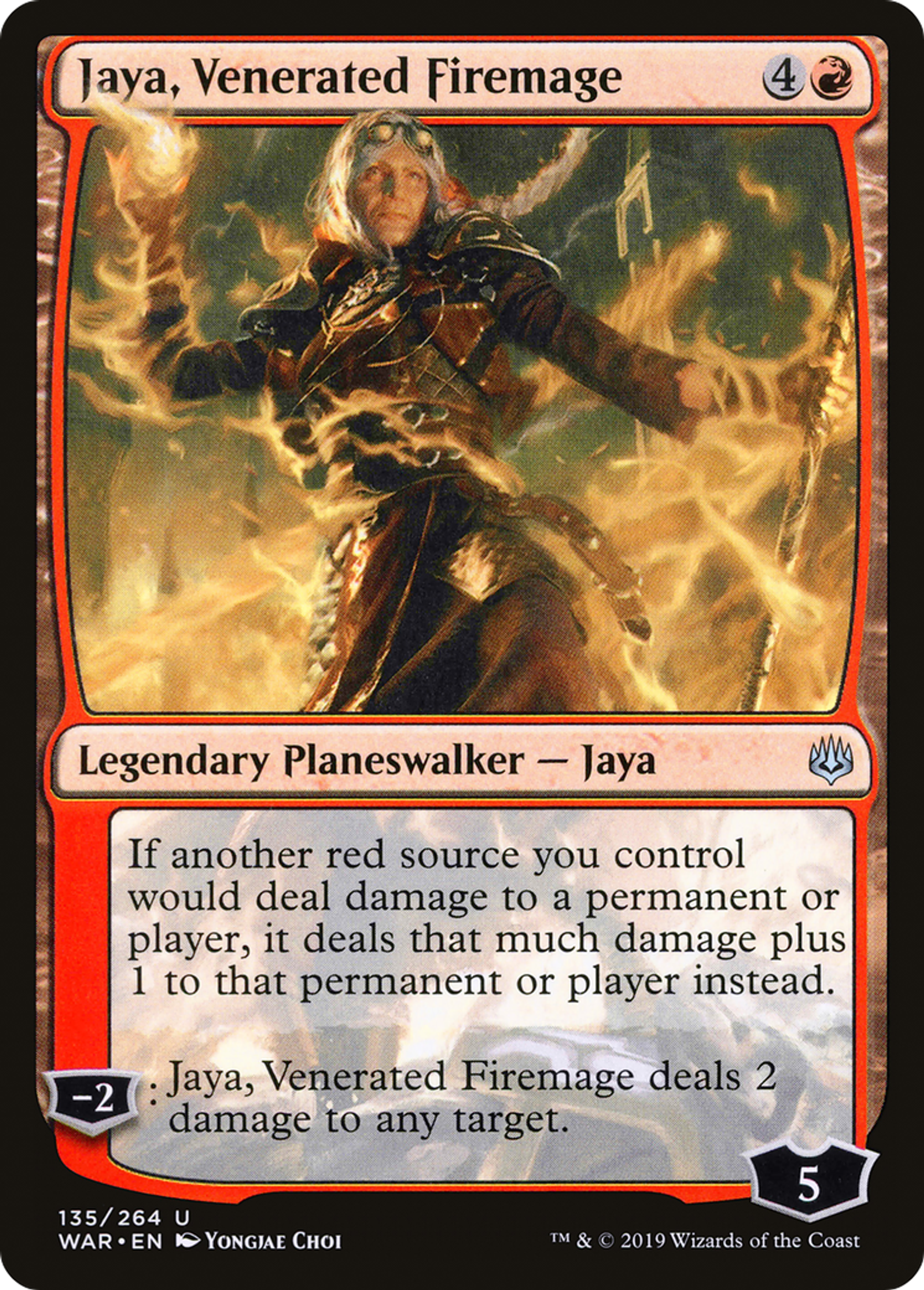 Jaya, Venerated Firemage — War of the Spark — Magic: The Gathering