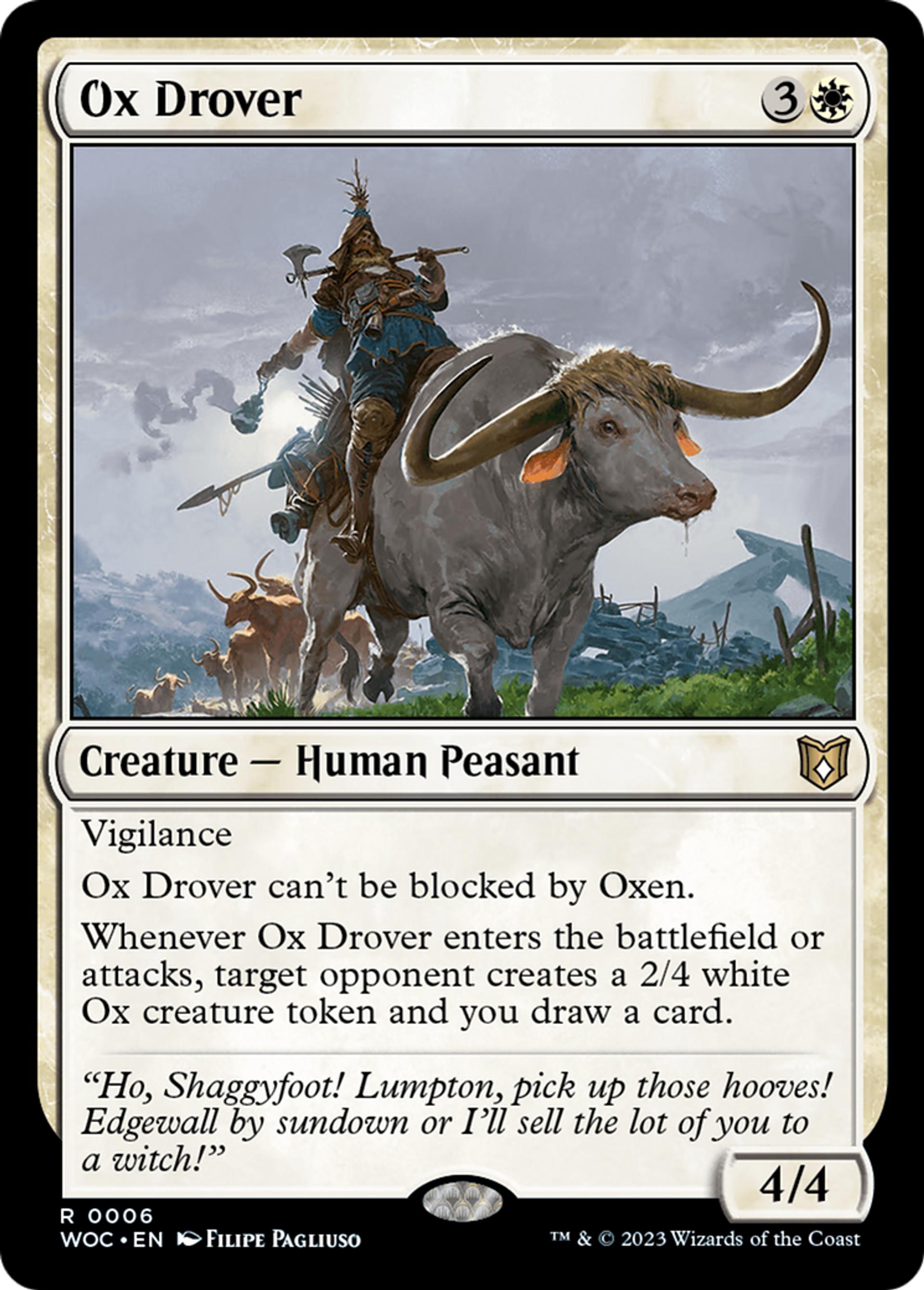 Ox Drover — Wilds of Eldraine Commander — Magic: The Gathering