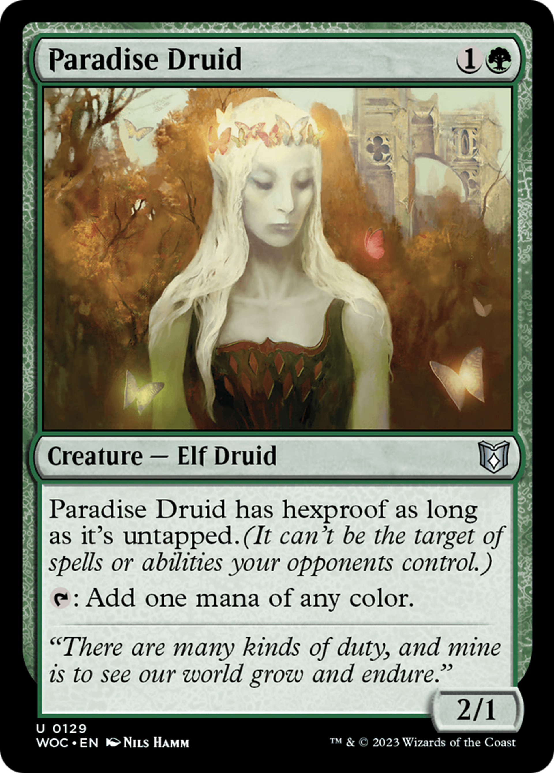 Druidesse de paradis — Wilds of Eldraine Commander — Magic: The Gathering