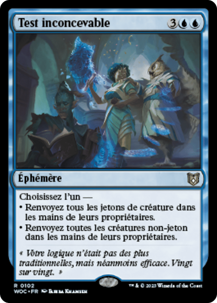 Test inconcevable — Wilds of Eldraine Commander — Magic: The Gathering