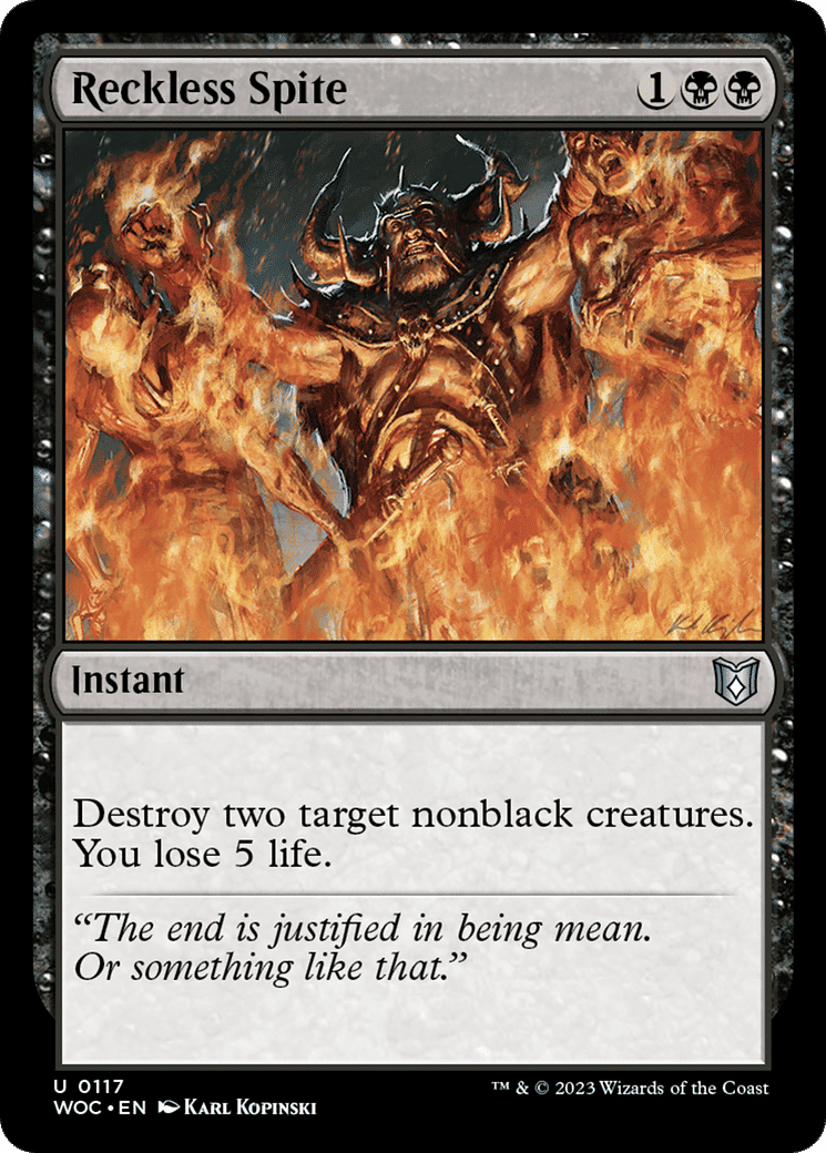 Reckless Spite — Wilds of Eldraine Commander — Magic: The Gathering