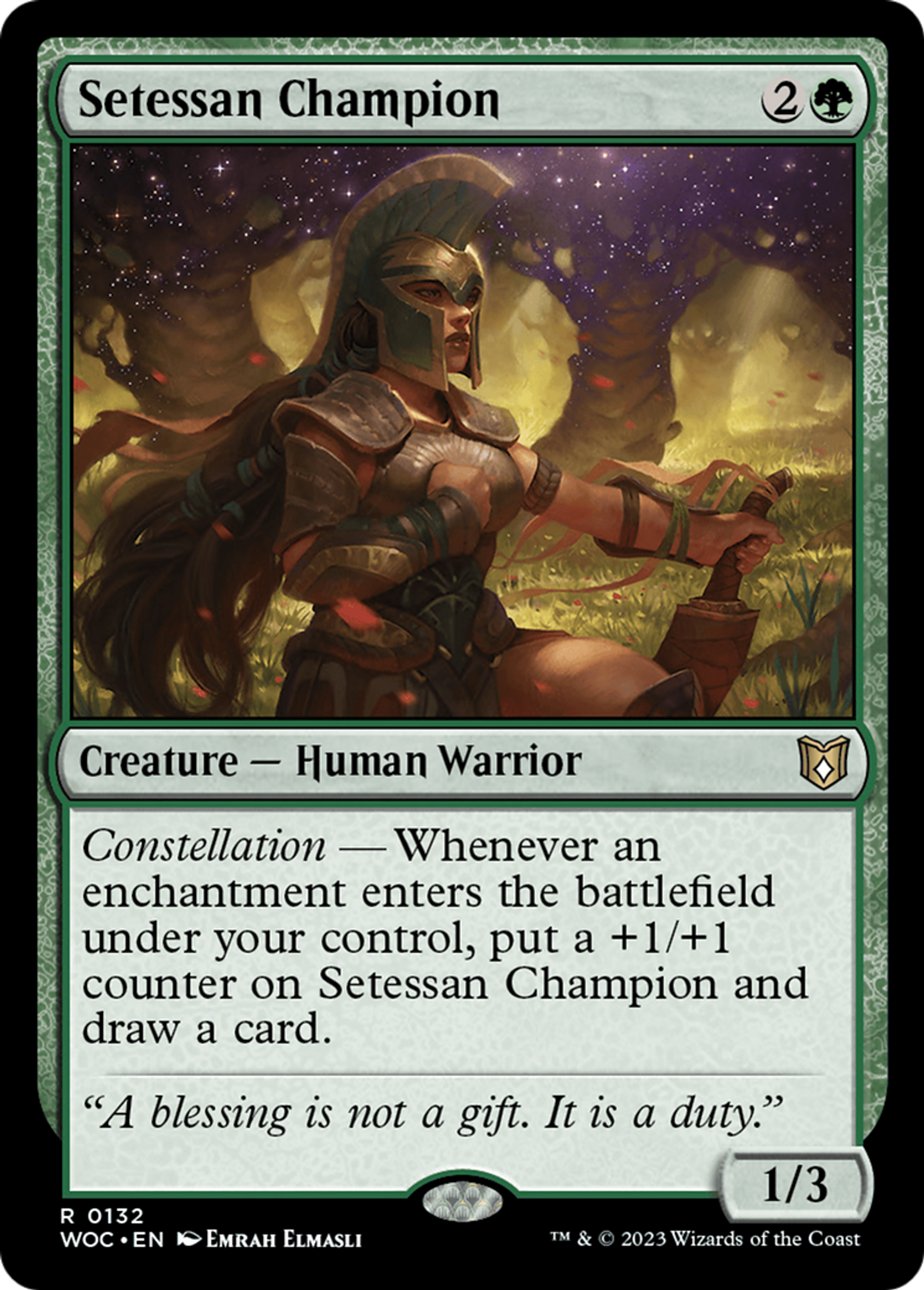 Championne setessienne — Wilds of Eldraine Commander — Magic: The Gathering