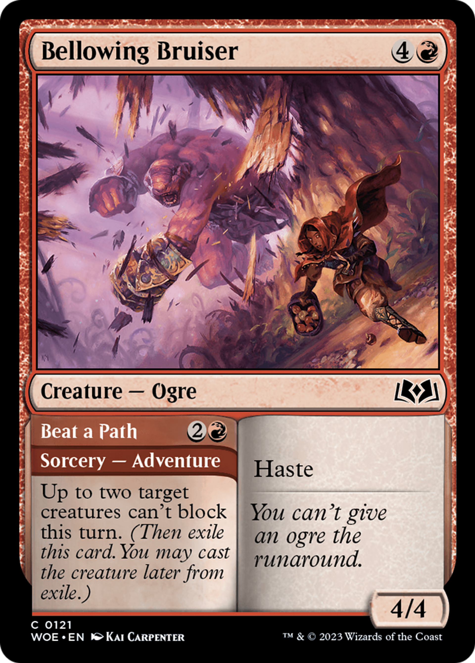 Bellowing Bruiser // Beat a Path — Wilds of Eldraine — Magic: The Gathering