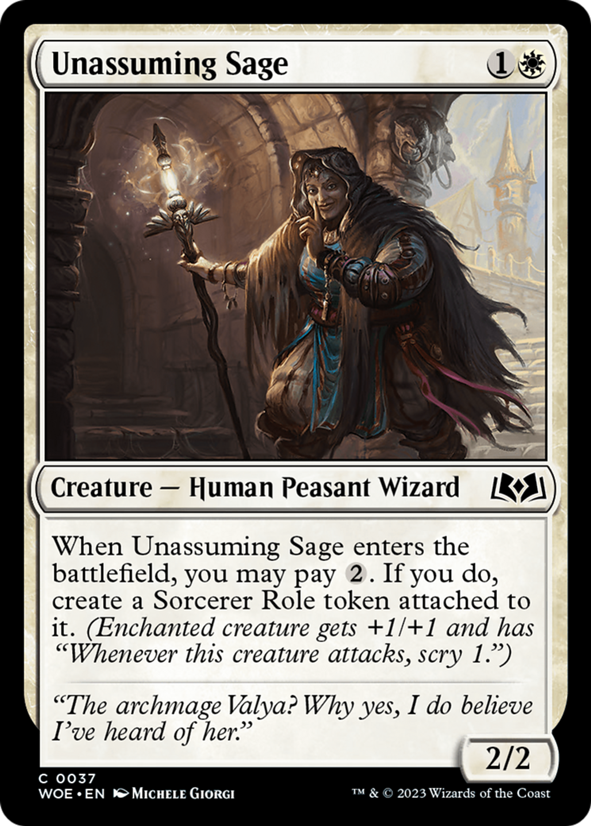 Unassuming Sage — Wilds of Eldraine — Magic: The Gathering