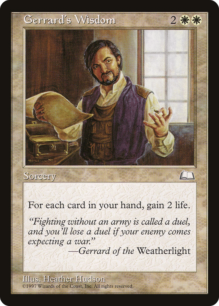 Gerrard's Wisdom — Weatherlight — Magic: The Gathering