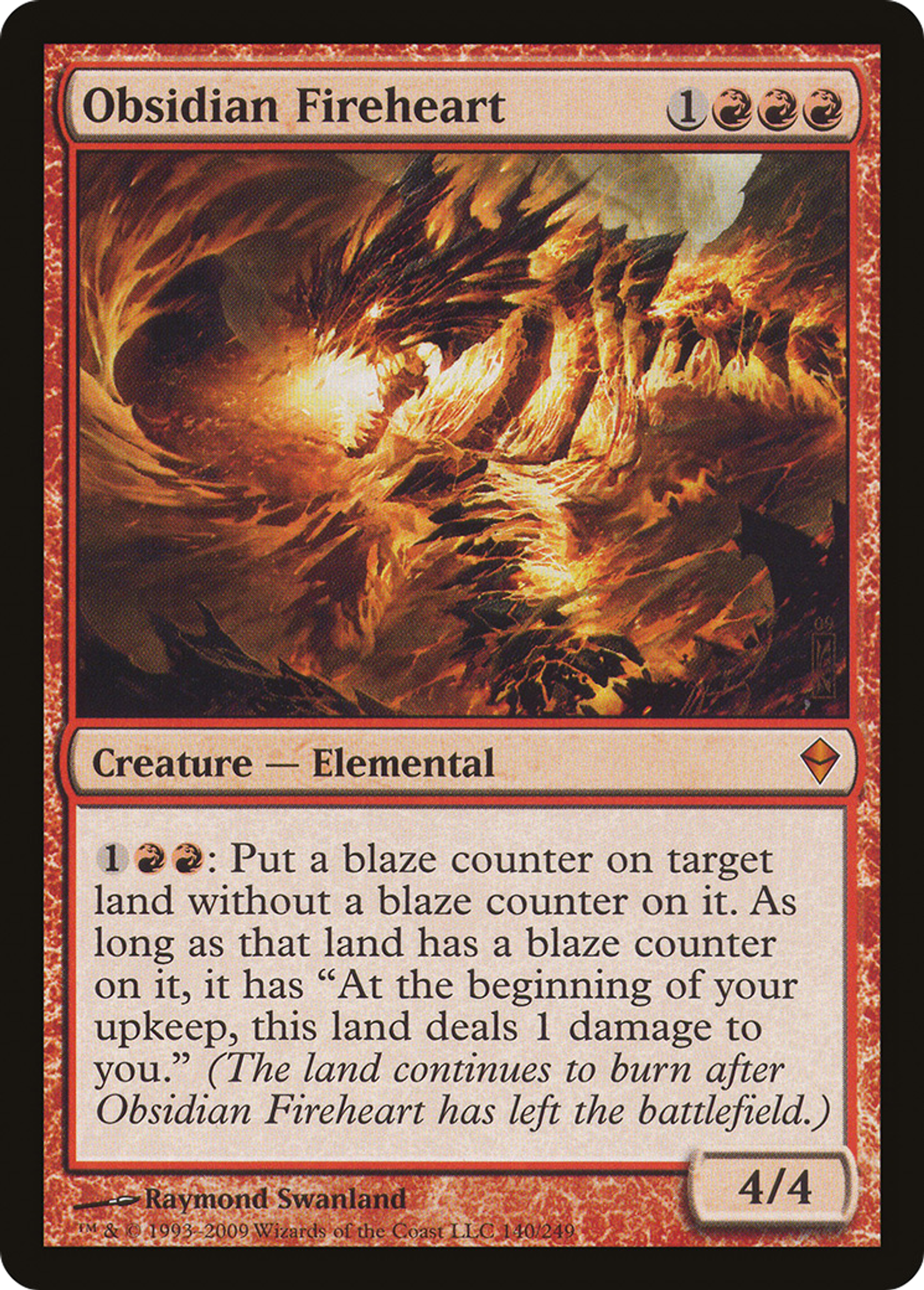 Obsidian Fireheart — Zendikar — Magic: The Gathering