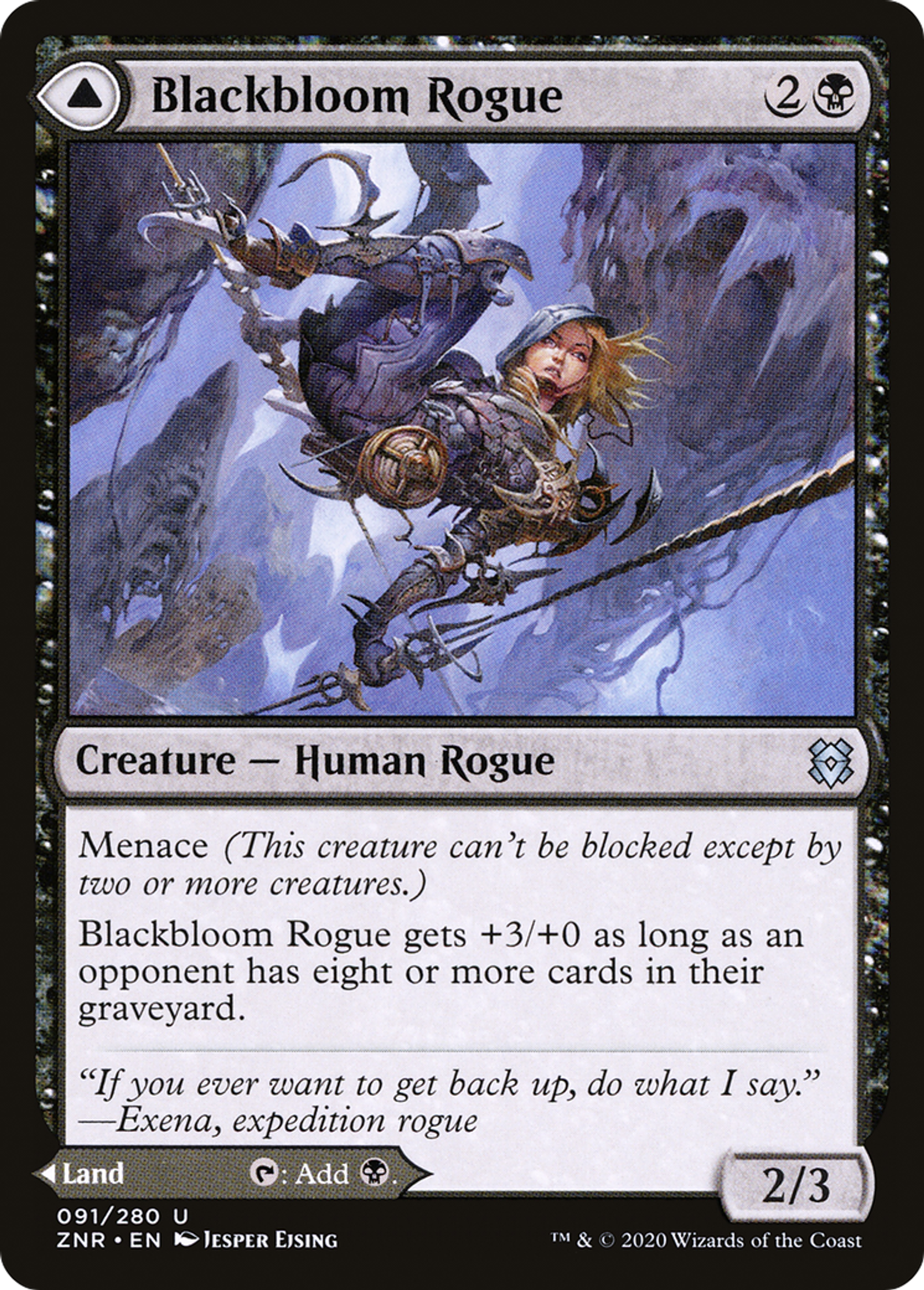 Blackbloom Rogue // Blackbloom Bog — Zendikar Rising — Magic: The Gathering